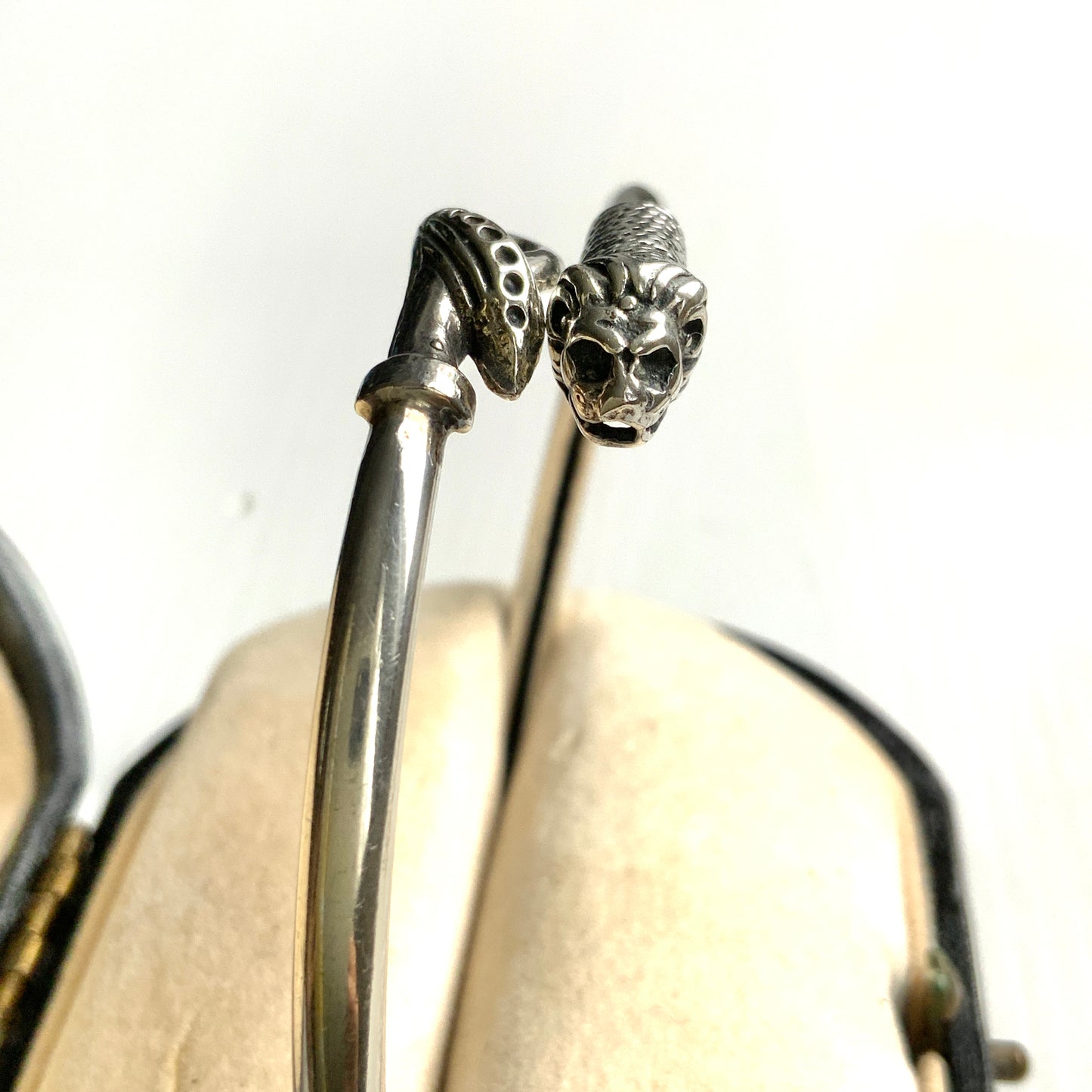 ANTIQUE Lion Silver Bangle