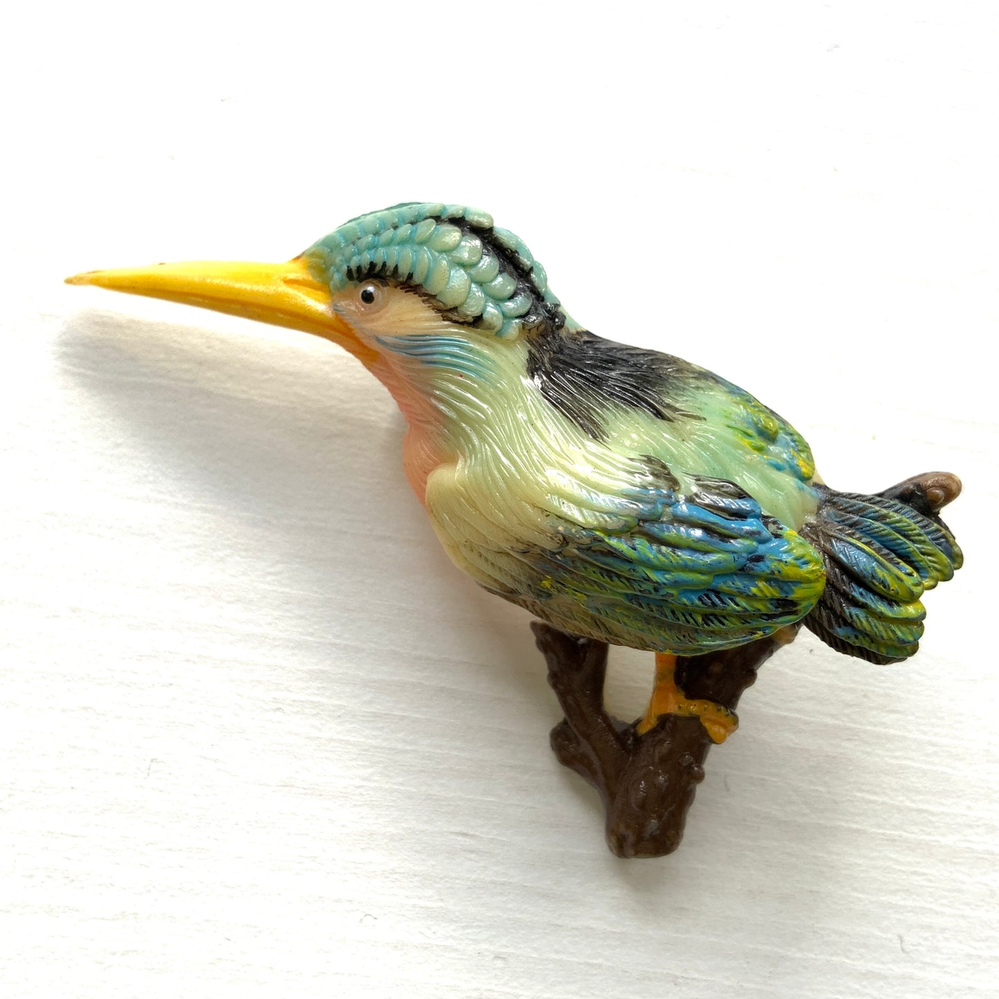 VINTAGE 1930s Colourful Celluloid Kingfisher Brooch