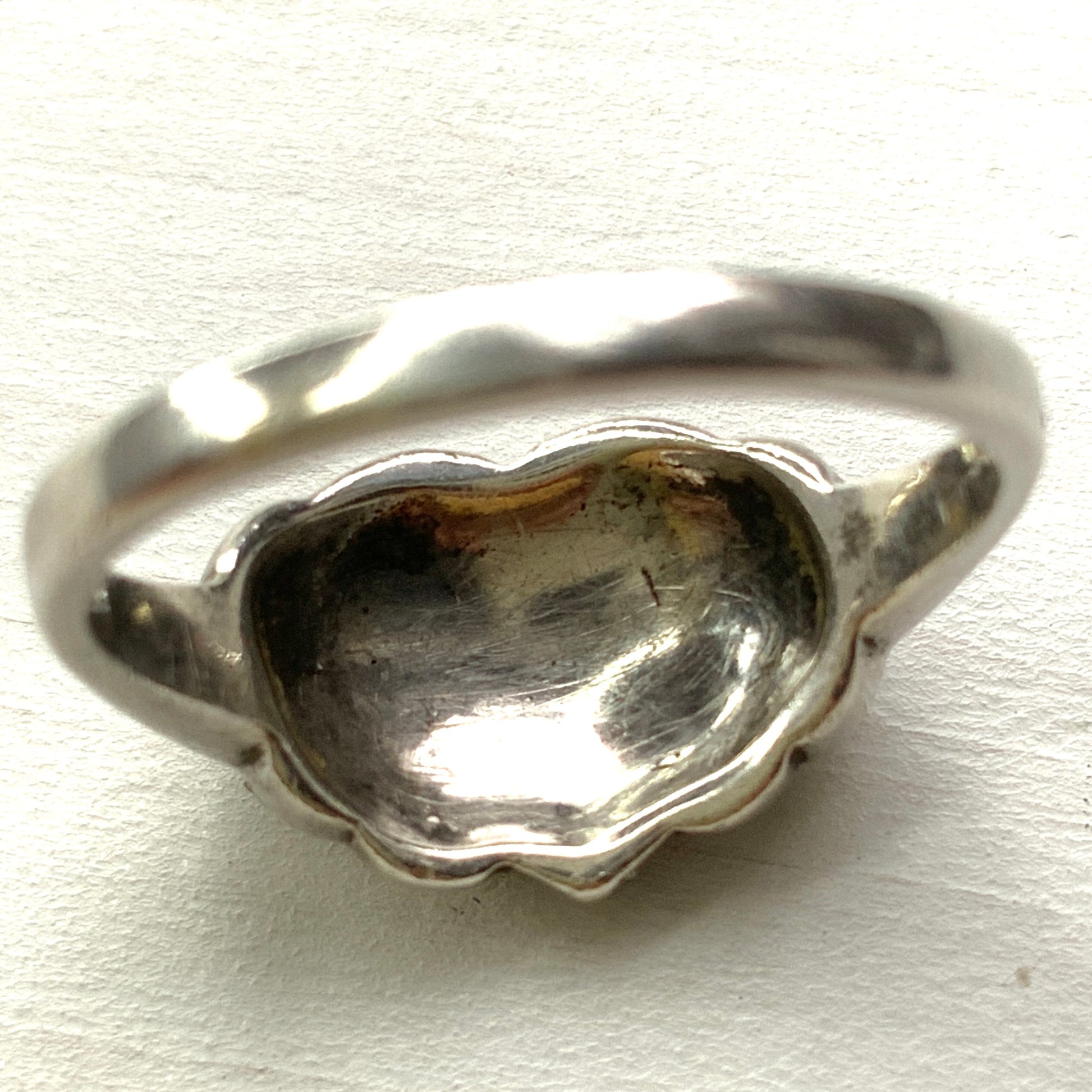 VINTAGE Silver Marcasite Wing-Accented Heart Ring ヴィンテージ シルバー マーカサイト 羽つきハート リング