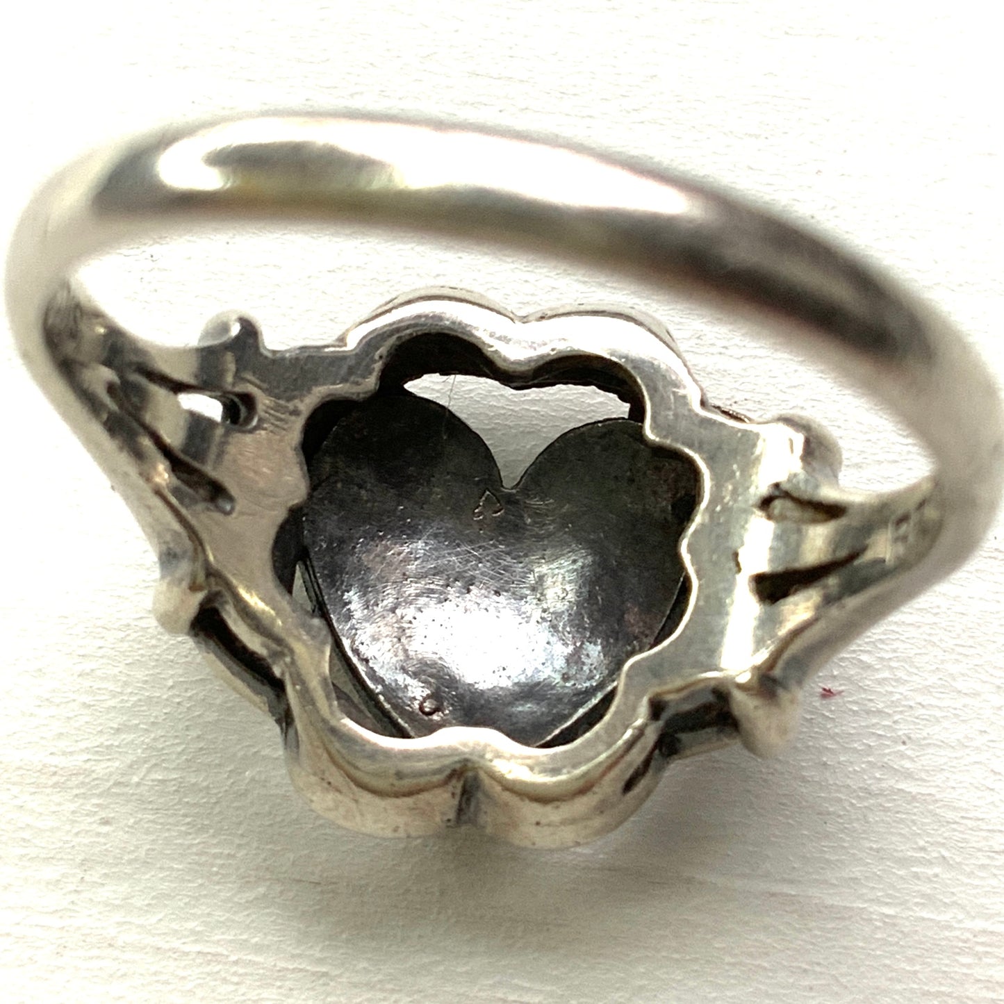 VINTAGE 1970s Silver Ornate Marcasite Heart Ring ヴィンテージ 1970年代 シルバー マーカサイト ハート リング