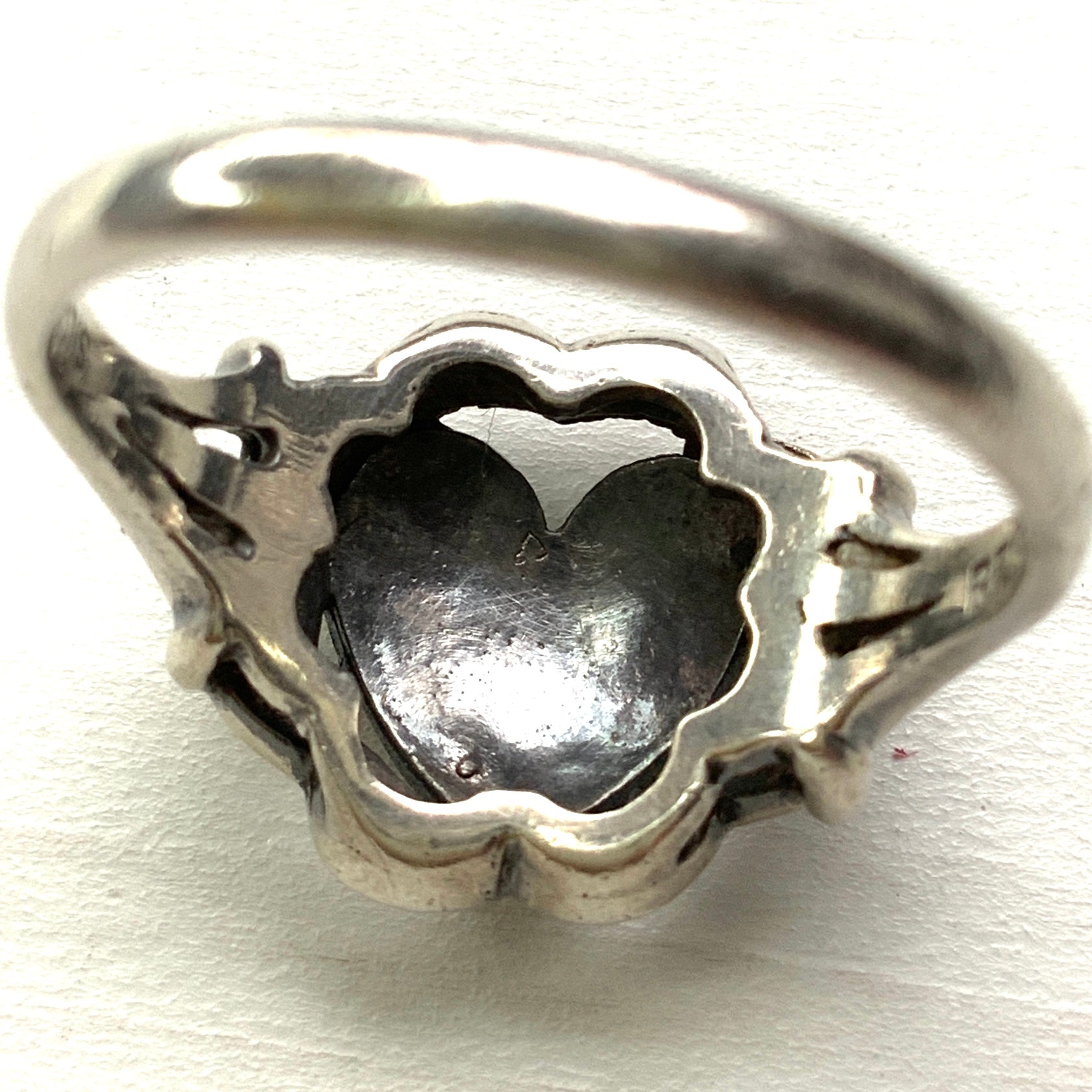 VINTAGE 1970s Silver Ornate Marcasite Heart Ring ヴィンテージ 1970年代 シルバー マーカサイト ハート リング