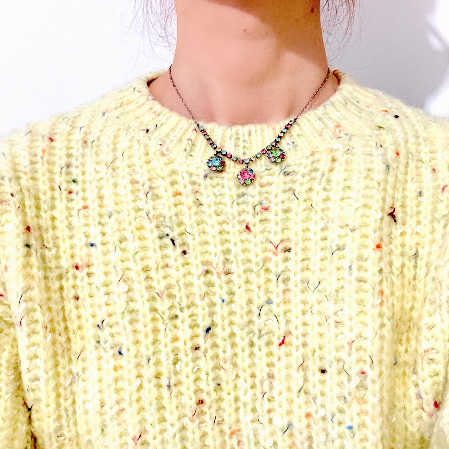 ヴィンテージ 1950年代 カラフルラインストーン ネックレス