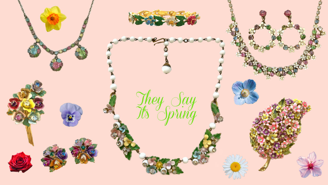 They Say It's Spring ~ Colourful Floral Vintage Jewellery
