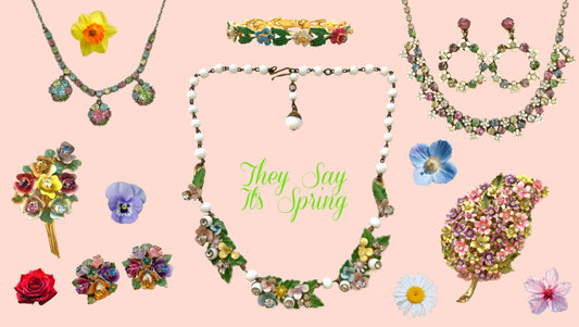 They Say It's Spring ~ Colourful Floral Vintage Jewellery