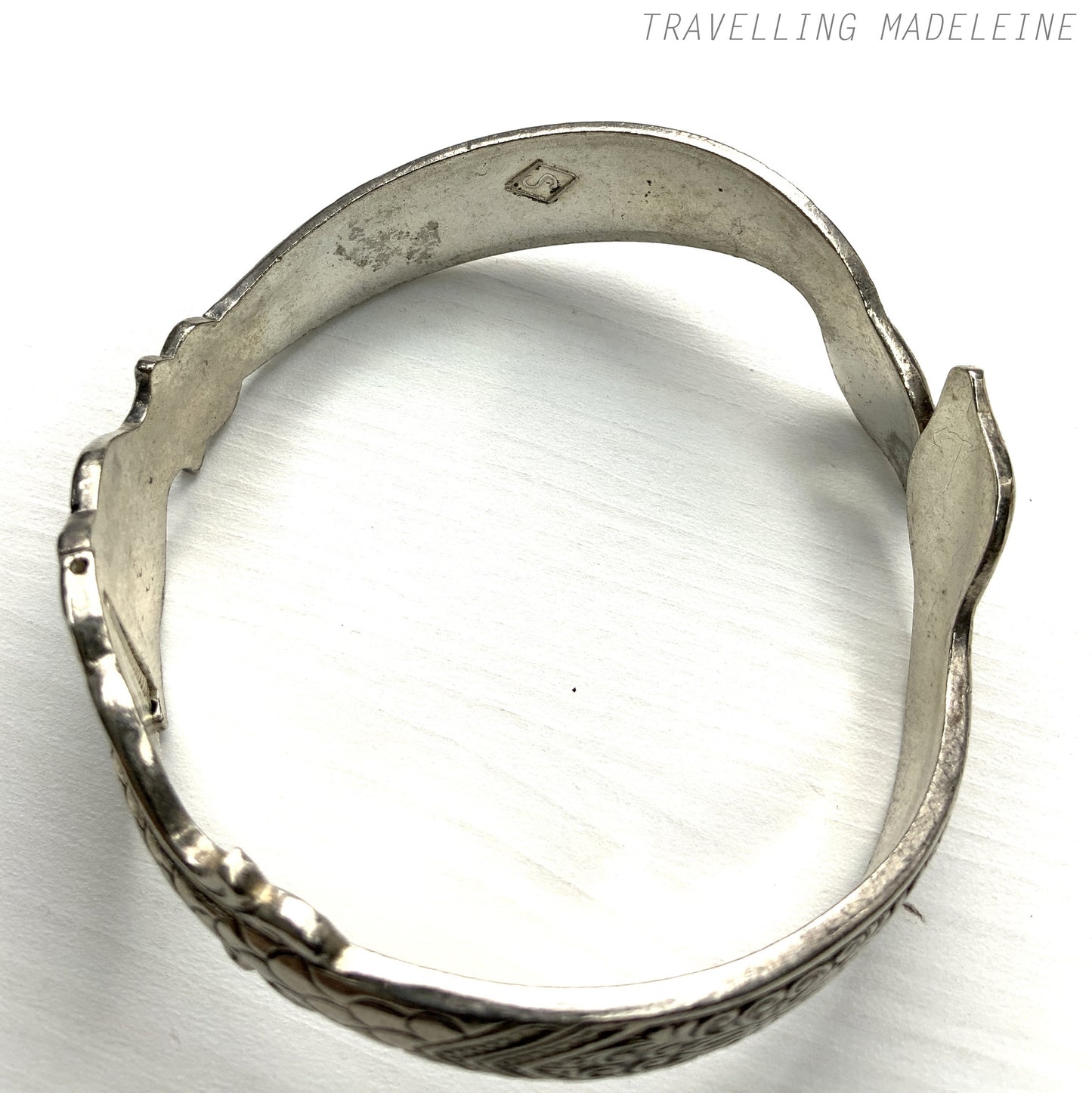 VINTAGE Double Face Silver Snake Bangle Bracelet