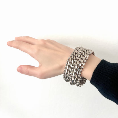 VINTAGE Silver Tone Chunky Chain Braclet