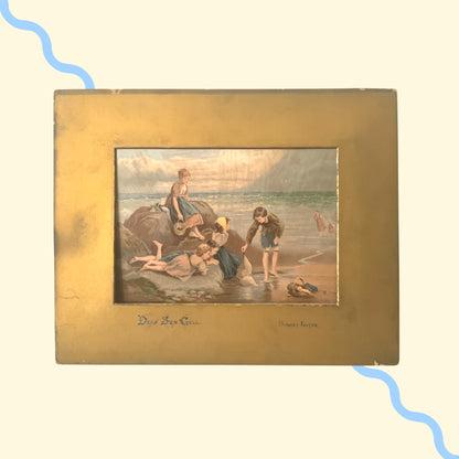 A late Victorian antique print of “The Dead Sea Gull” by Myles Birket Foster. ヴィクトリアン後期頃のマイルズ・バーケット・フォスターの “The Dead Sea Gull” のアンティークプリント。