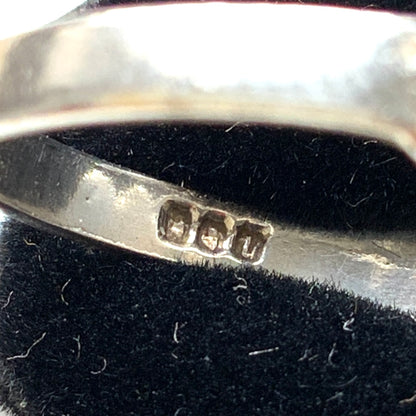 VINTAGE Connemara Marble Claddagh Silver Ring