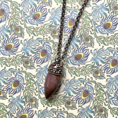 VINTAGE Brown Spike Stone Necklace