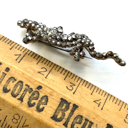 ANTIQUE GEORGIAN Cut Steel lizard/Gecko Mini Brooch