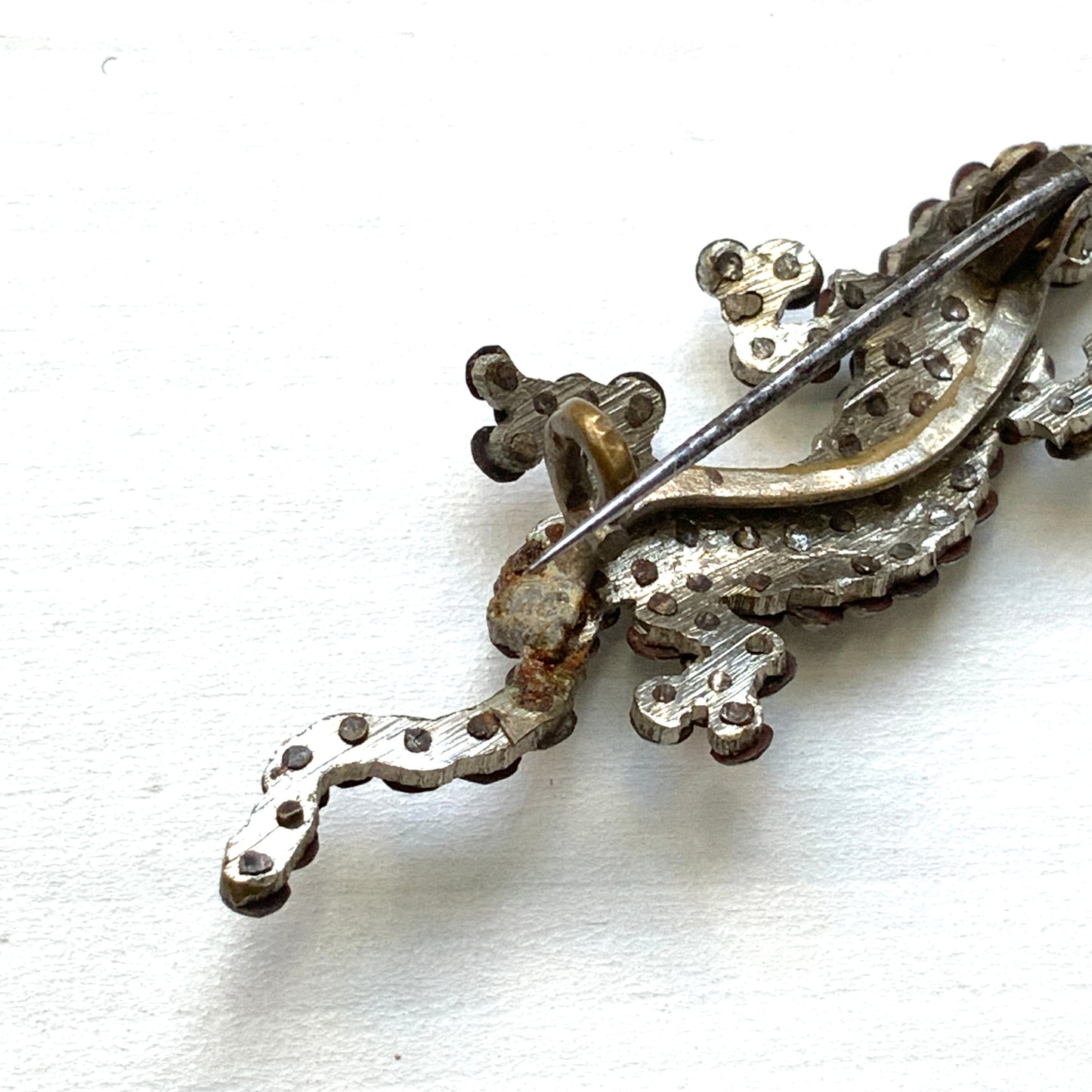 ANTIQUE GEORGIAN Cut Steel lizard/Gecko Mini Brooch