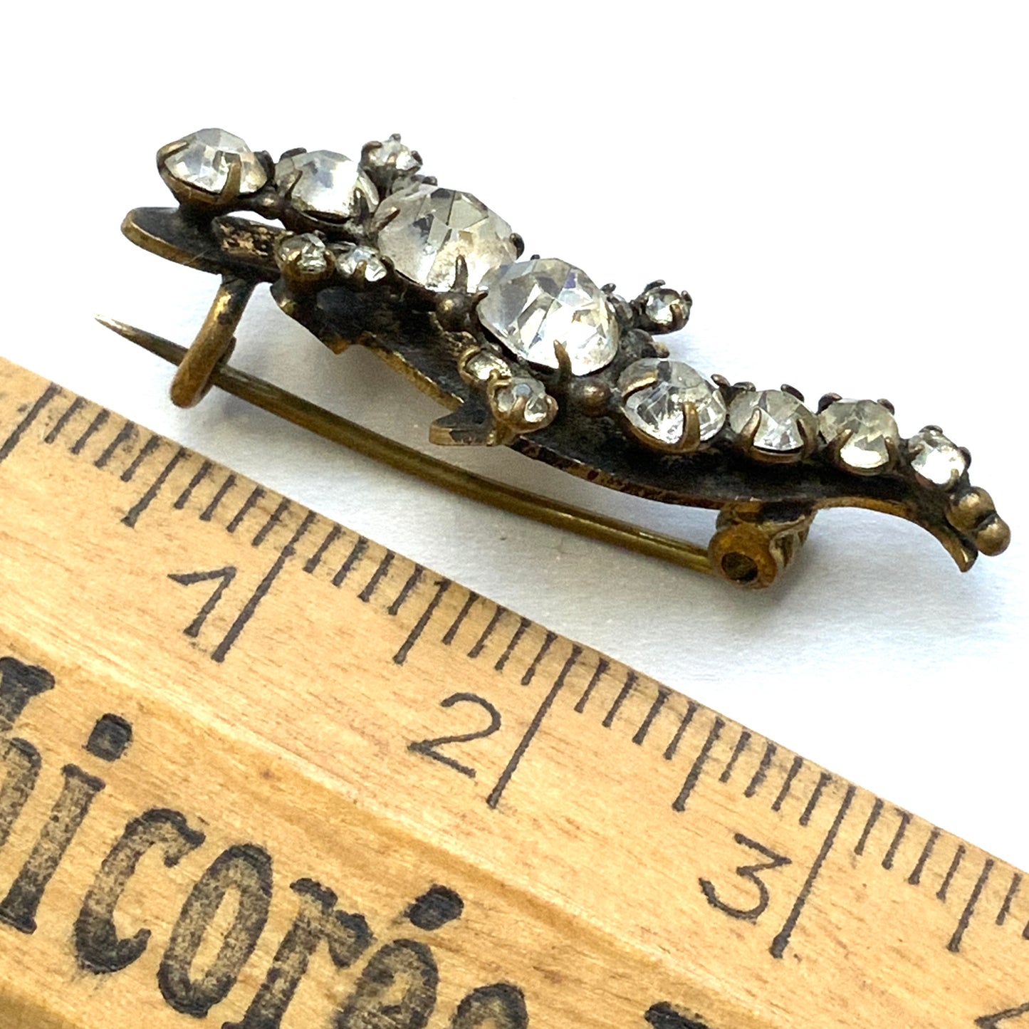 ANTIQUE 1900-20's Rhinestone lizard/Gecko Mini Brooch