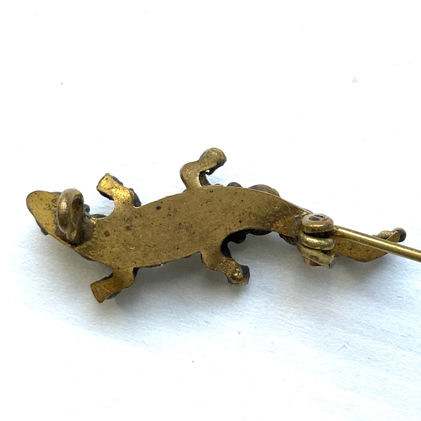 ANTIQUE 1900-20's Rhinestone lizard/Gecko Mini Brooch