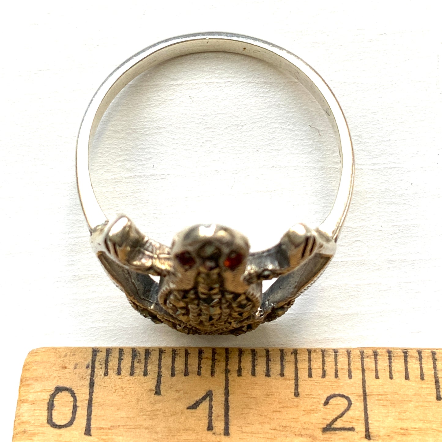 MODERN Marcasite Frog Silver Ring