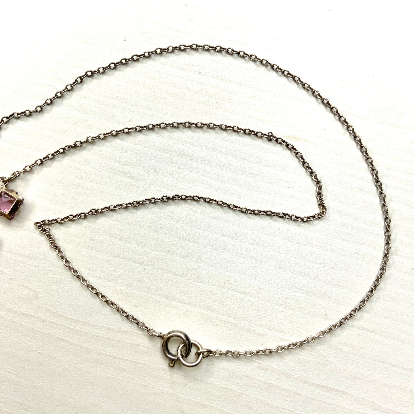 VINTAGE 1930's Purple Glass Teardrop Necklace