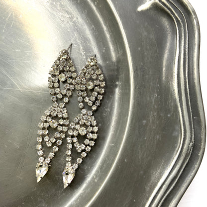 VINTAGE Rhinestone Drop Pierced Earrings