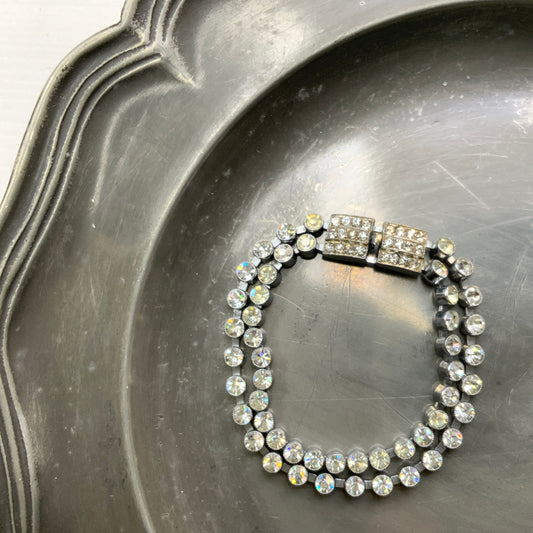 VINTAGE 1950's Rhinestone Double Strands Bracelet