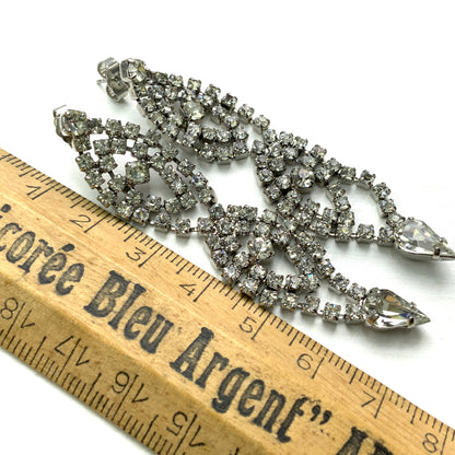 VINTAGE Rhinestone Drop Pierced Earrings