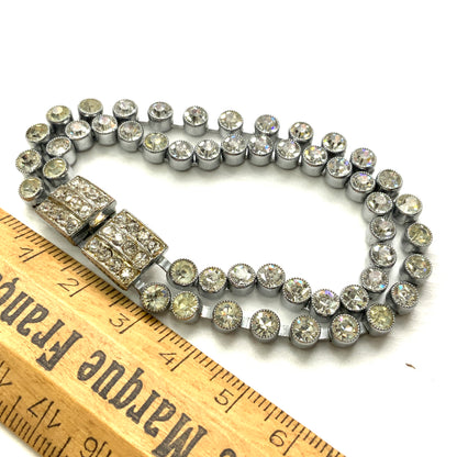 VINTAGE 1950's Rhinestone Double Strands Bracelet