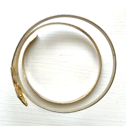 VINTAGE Gold Tone Snake Coiled Bangle