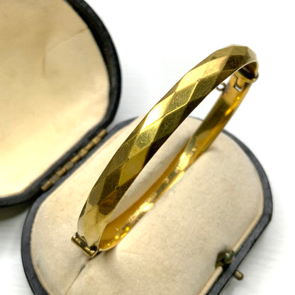 VINTAGE 9ct Rolled Gold Faceted Bangle