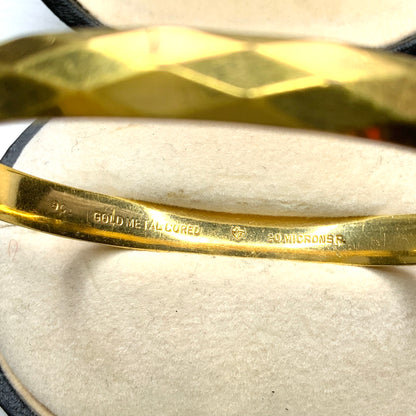 VINTAGE 9ct Rolled Gold Faceted Bangle