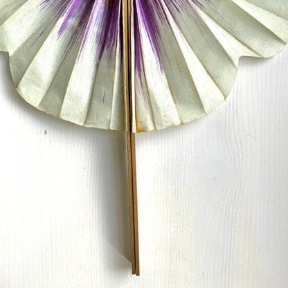 VINTAGE 1920s Linen Pansy Cockade Fan