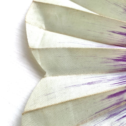 VINTAGE 1920s Linen Pansy Cockade Fan