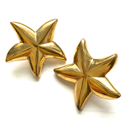 Vintage starfish motif clip-on earrings from the 1980s. 1980年代のヒトデモチーフのヴィンテージクリップイヤリング。