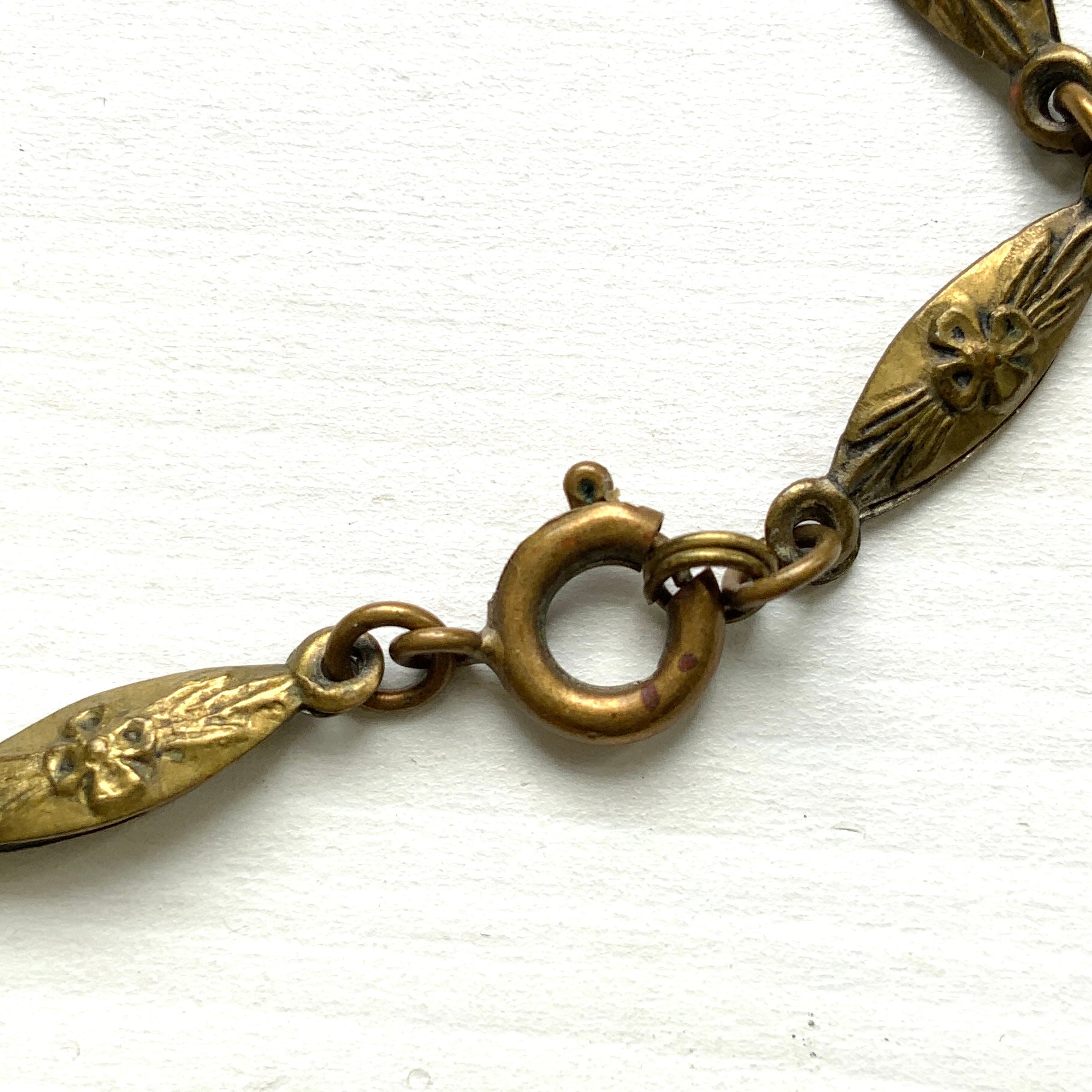 VINTAGE ART DECO Flower & Rhinestones Necklace｜ヴィンテージ