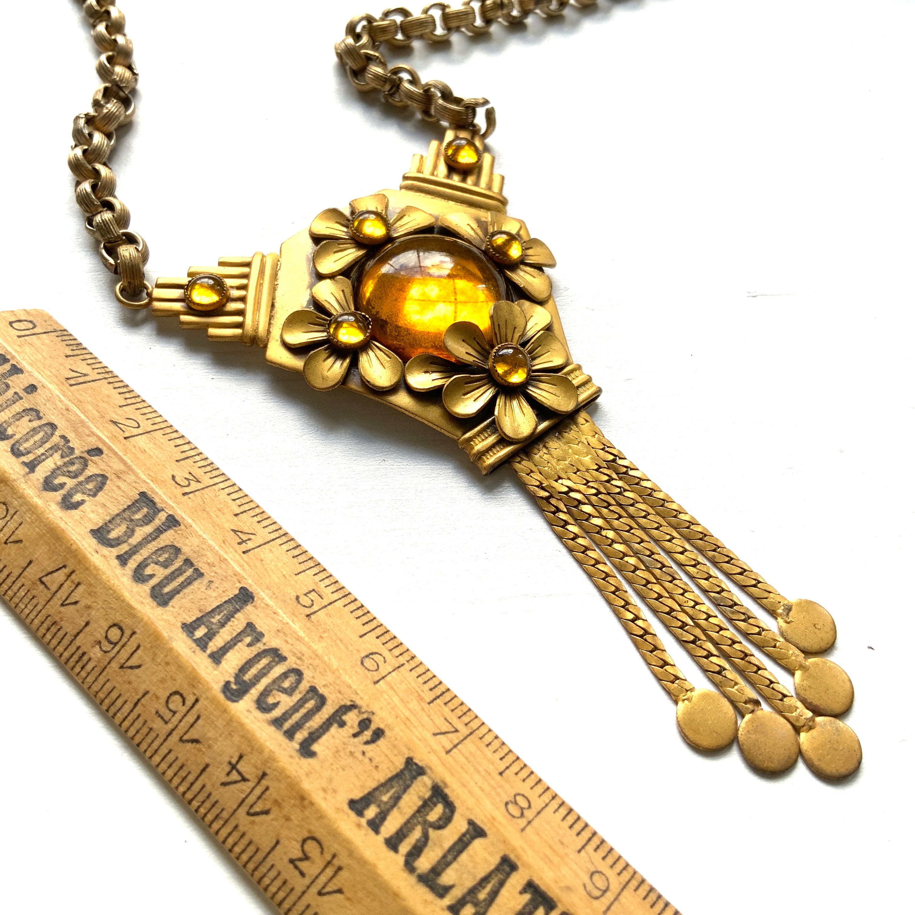ネックレス・ペンダント 70s Flower necklace VINTAGE ART DECO Flower Necklace｜ヴィンテージ アールデコ