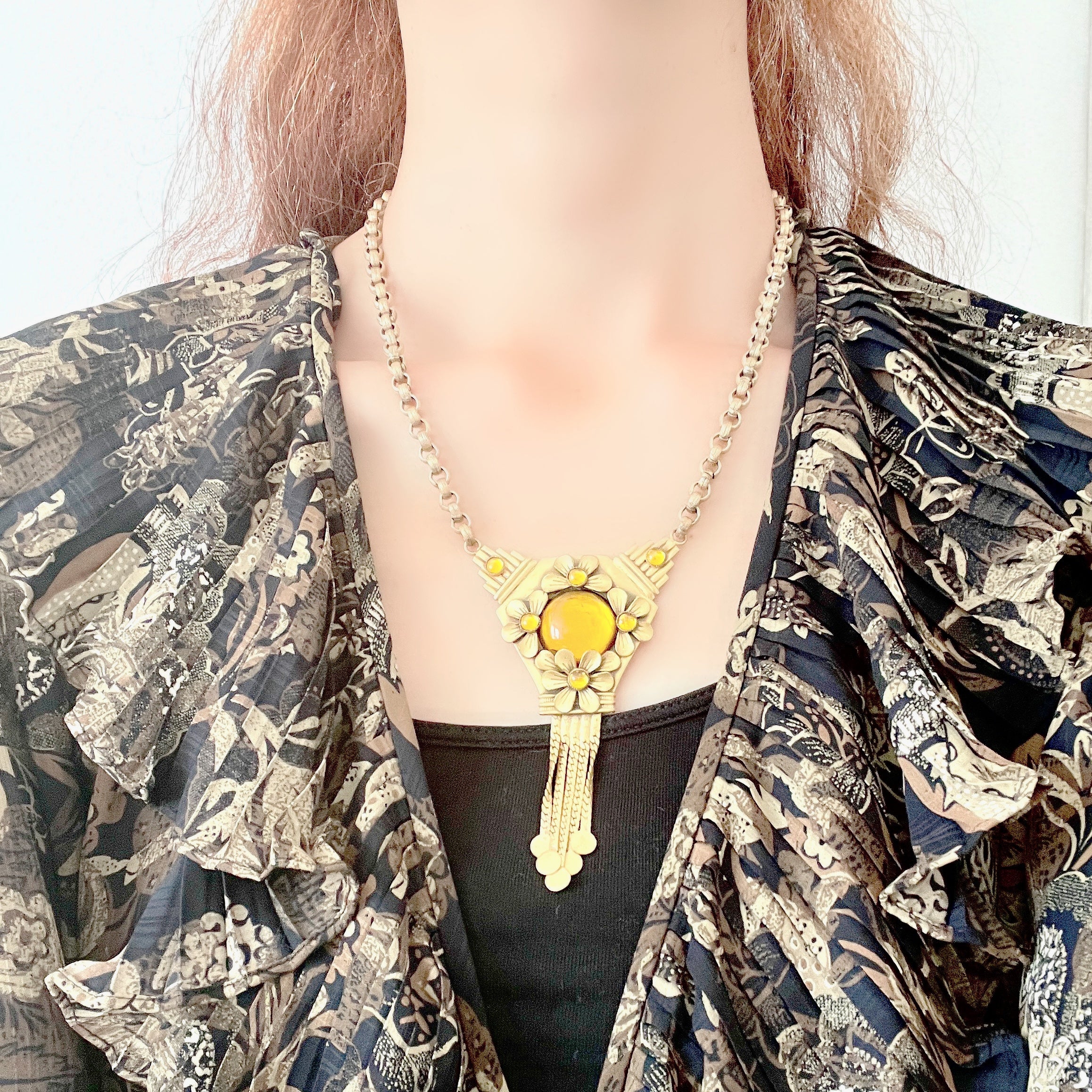 N089　彫刻　Vintage　necklace　陶板　在銘　リデアルブログ系 N089 彫刻 Vintage necklace 陶板 在銘 リデアルブログ系