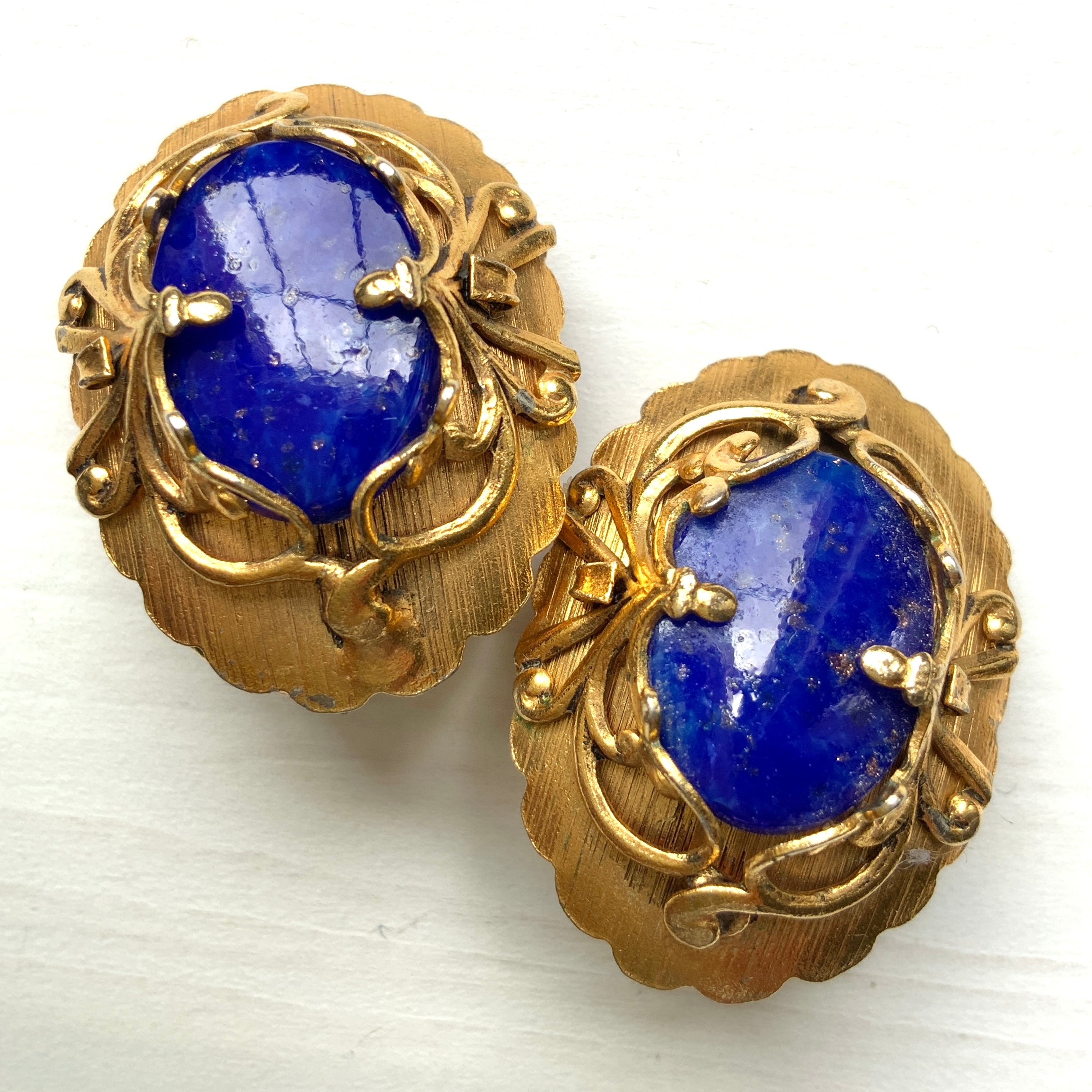 USA　1960年代 ゴールデンエンジェル ラインストーンブローチ　マイル―刻印 1930s Square cut Rhinestone Brooch / 1930年代ブルーライン