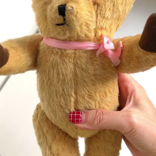 A charming teddy from the 1950s with the sweetest, innocent expression — made by Wendy Boston. あどけない表情が魅力的な、1950年代頃のウェンディ・ボストンのテディベアです。