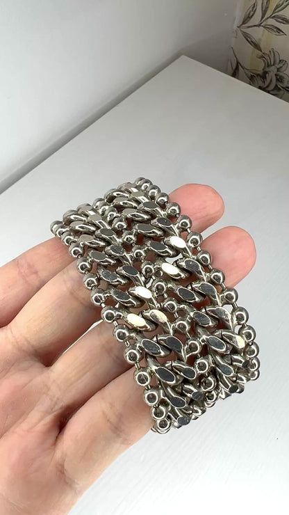 VINTAGE Silver Tone Chunky Chain Braclet